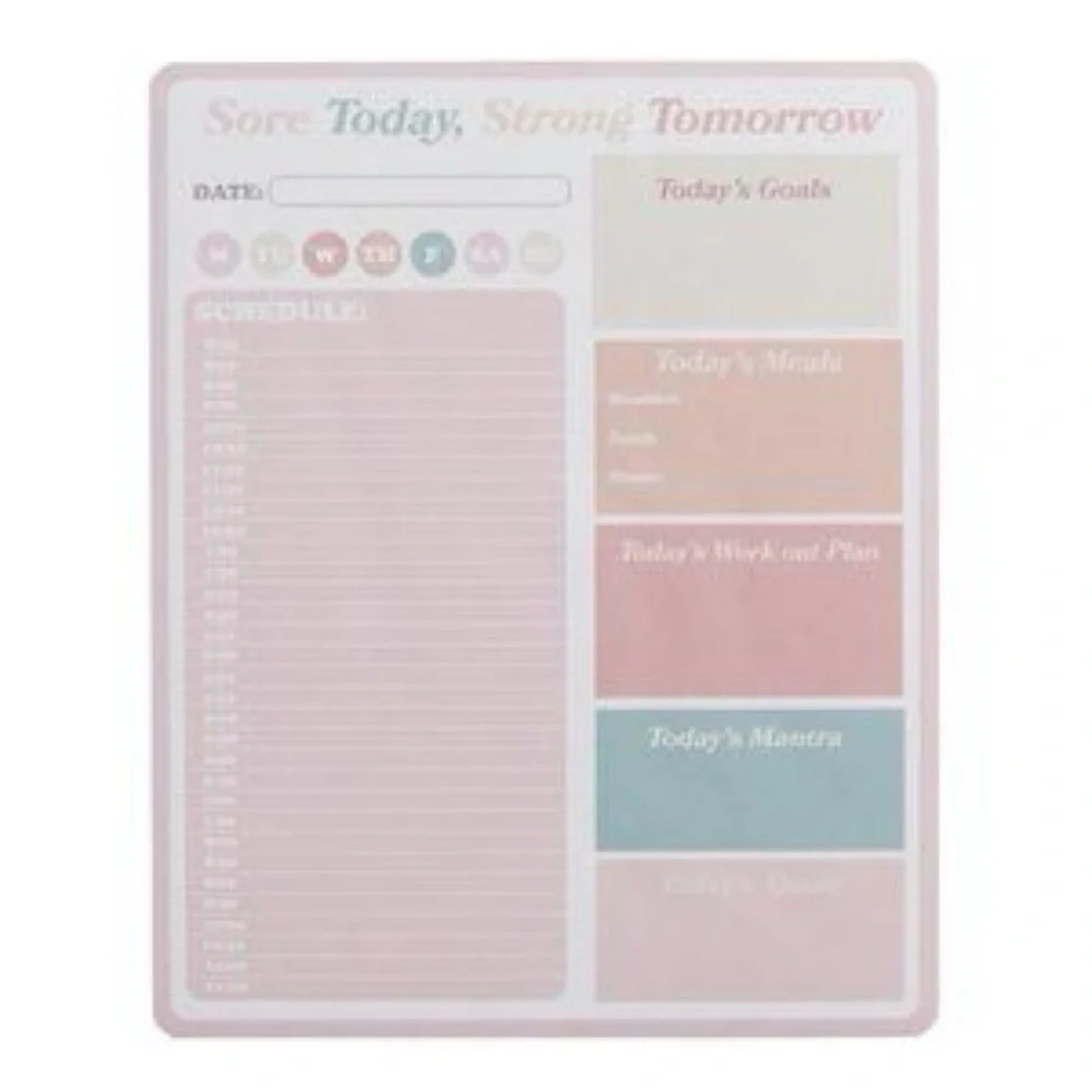 ✨5/$12 LC Pink fitness health goals daily Planner to do list notepad